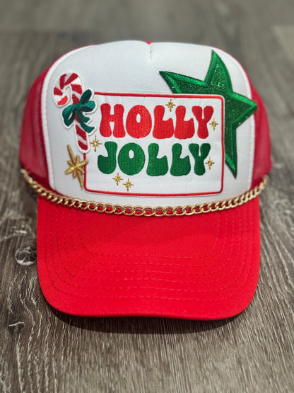 Holly Jolly Christmas Trucker Hat