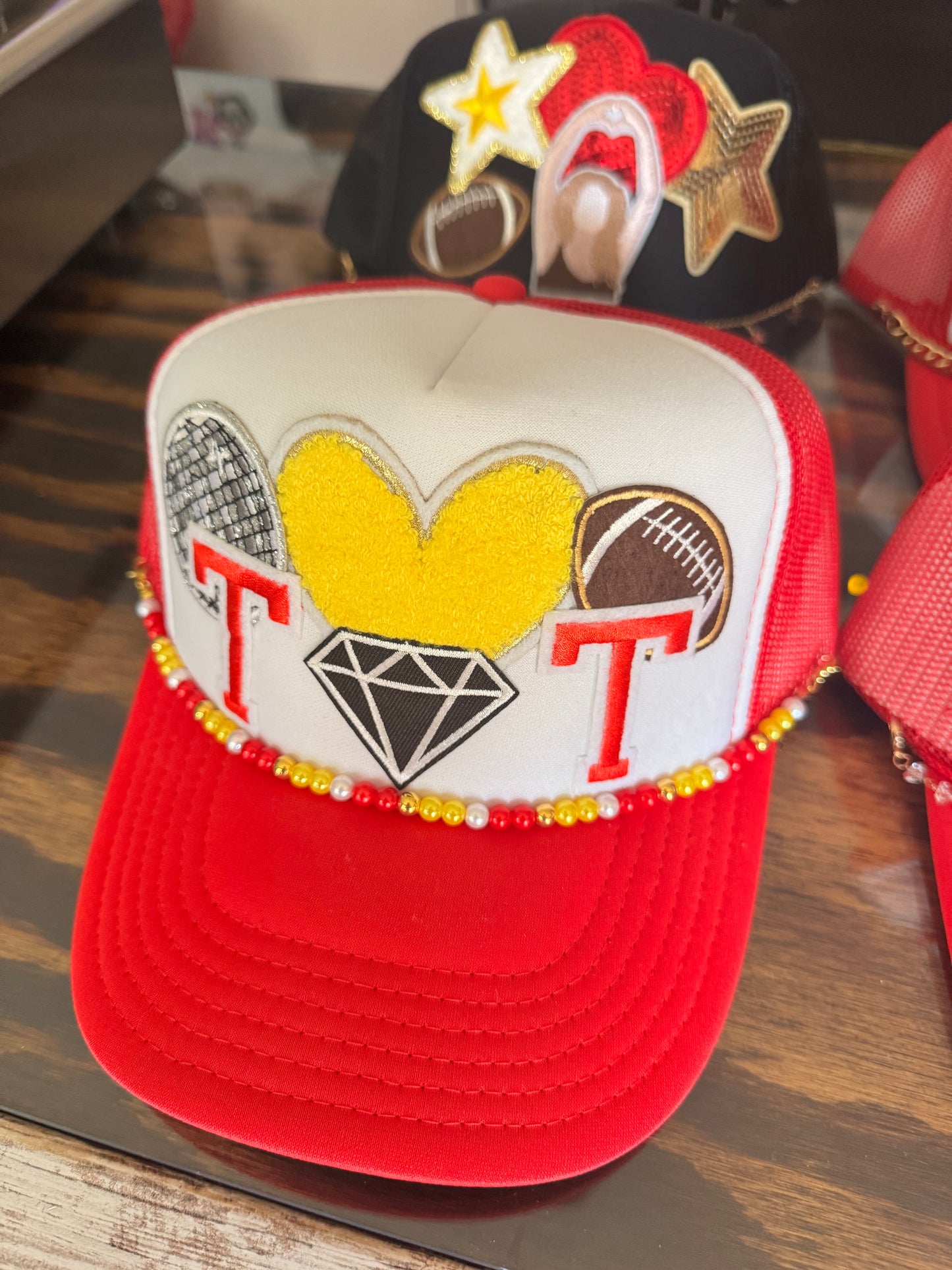 KC Chiefs Trucker Hats, Travis & Taylor Themed
