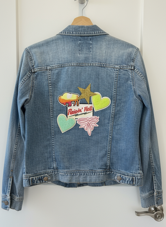Modern Cowgirl Denim Jean Jacket- Raisin’ Hell, Women’s Size L