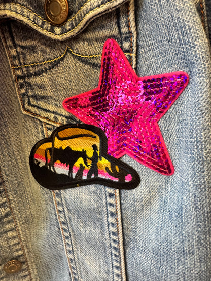 Modern Cowgirl Denim Jean Jacket- Raisin’ Hell, Women’s Size L