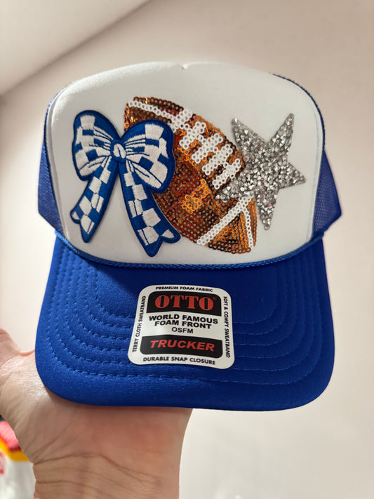 Blue & Silver Cowboys Football Trucker Hat