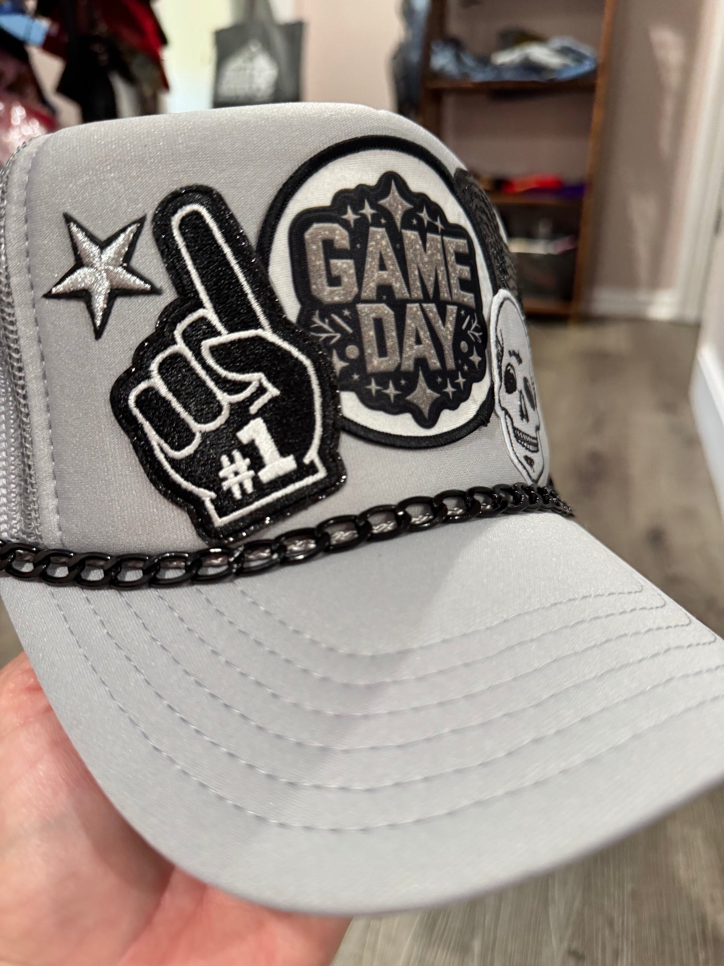 Raiders Game Day Black & Silver Trucker Hat