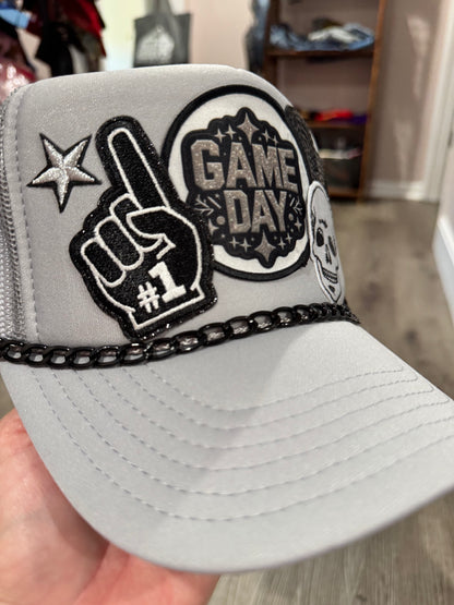 Raiders Game Day Black & Silver Trucker Hat