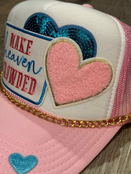 Make Heaven Crowded Christian Trucker Hat