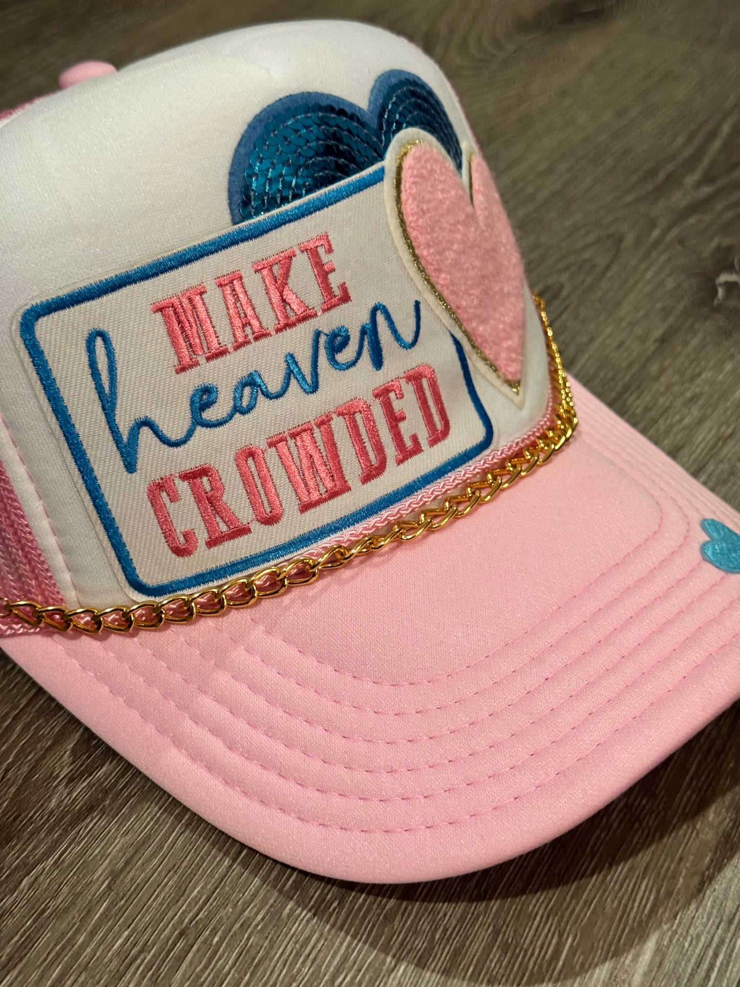 Make Heaven Crowded Christian Trucker Hat