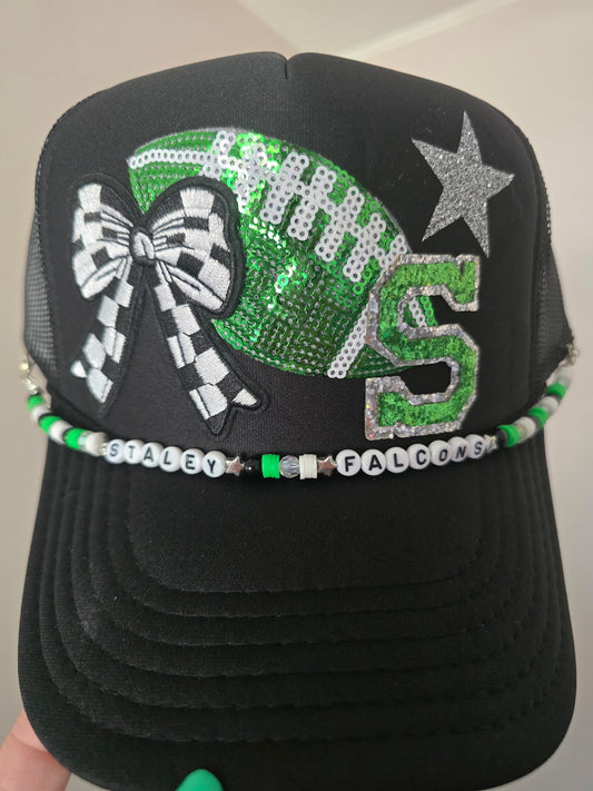 Smithville Warriors Football Trucker Hat, Sequin & Checkered