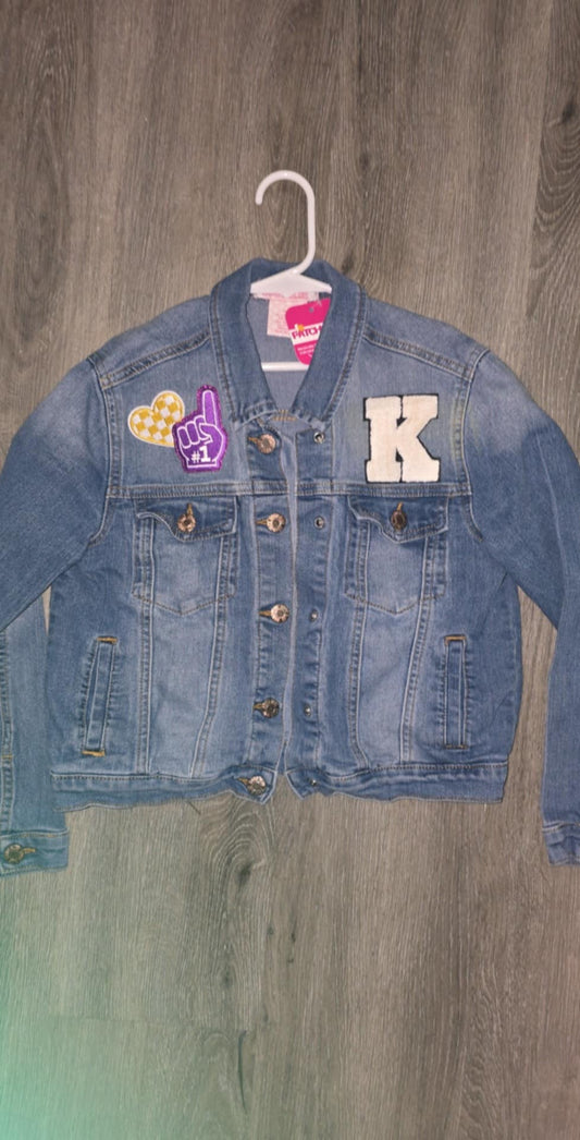 Kearney Bulldogs Football Denim Jean Jacket with Gold Star
