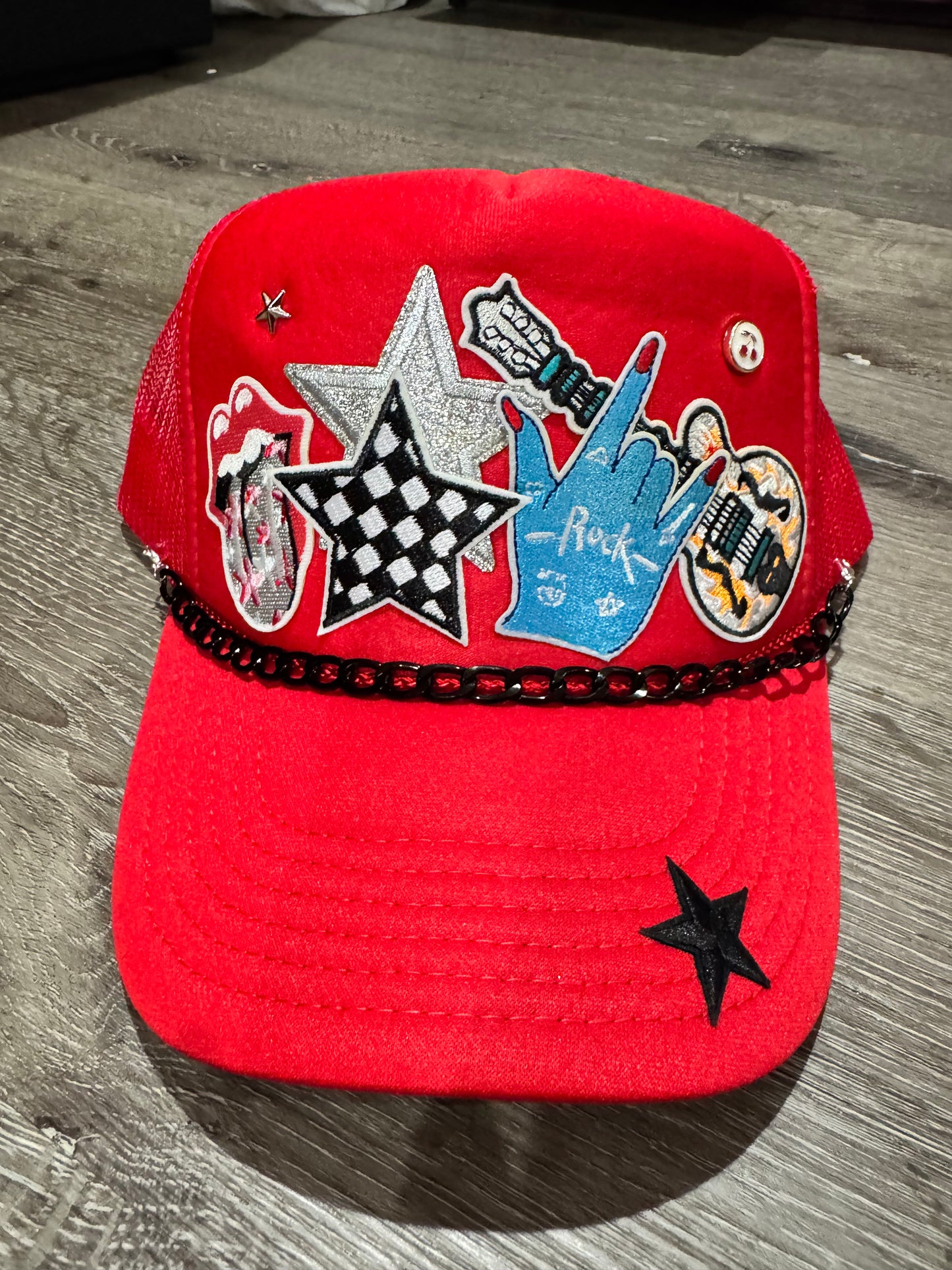 Rock Out Rock Star Red Trucker Hat