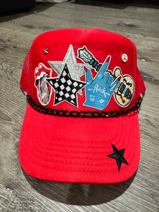 Rock Out Rock Star Red Trucker Hat