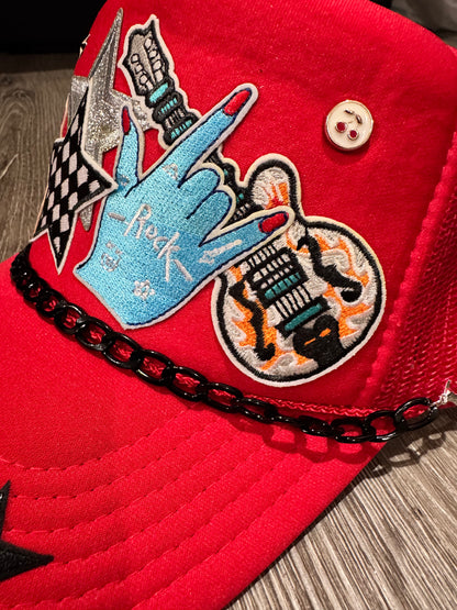 Rock Out Rock Star Red Trucker Hat