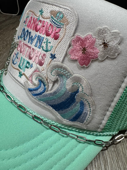 Anchors Down Bottoms Up Lake Vibes Trucker Hat