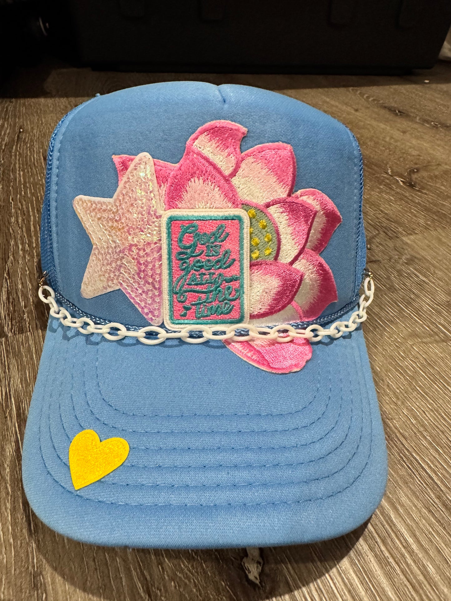 God is Good All the Time Lotus Flower Trucker Hat