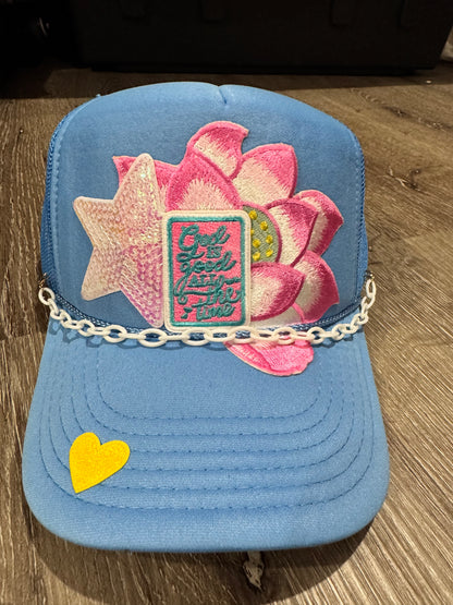 God is Good All the Time Lotus Flower Trucker Hat