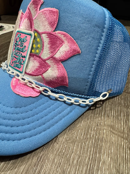 God is Good All the Time Lotus Flower Trucker Hat
