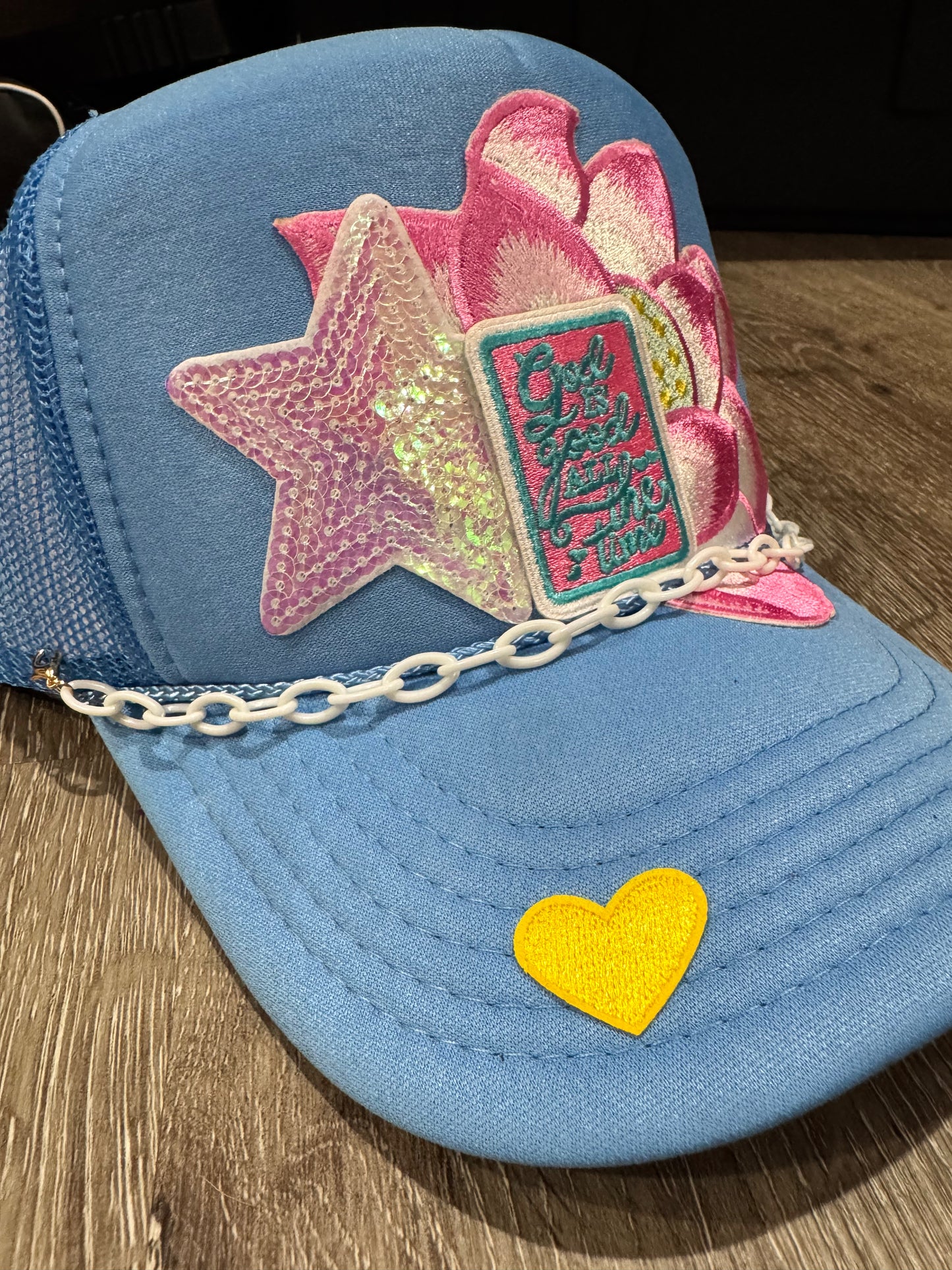 God is Good All the Time Lotus Flower Trucker Hat
