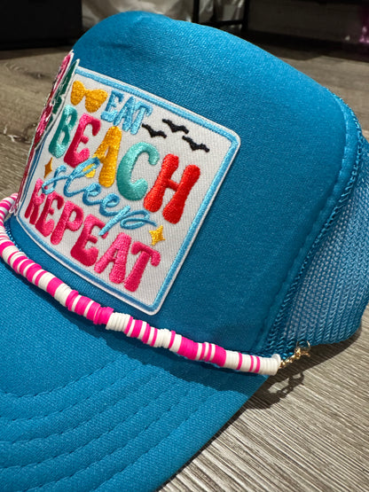Eat, Beach, Sleep, Repeat Trucker Hat