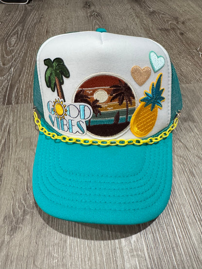 Good Vibes Beach Sunset Trucker Hat