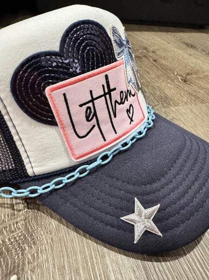 Let Them Bow Navy Trucker Hat