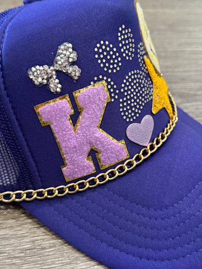 Girly Paw Print & Smiley Kearney Bulldogs Trucker Hat