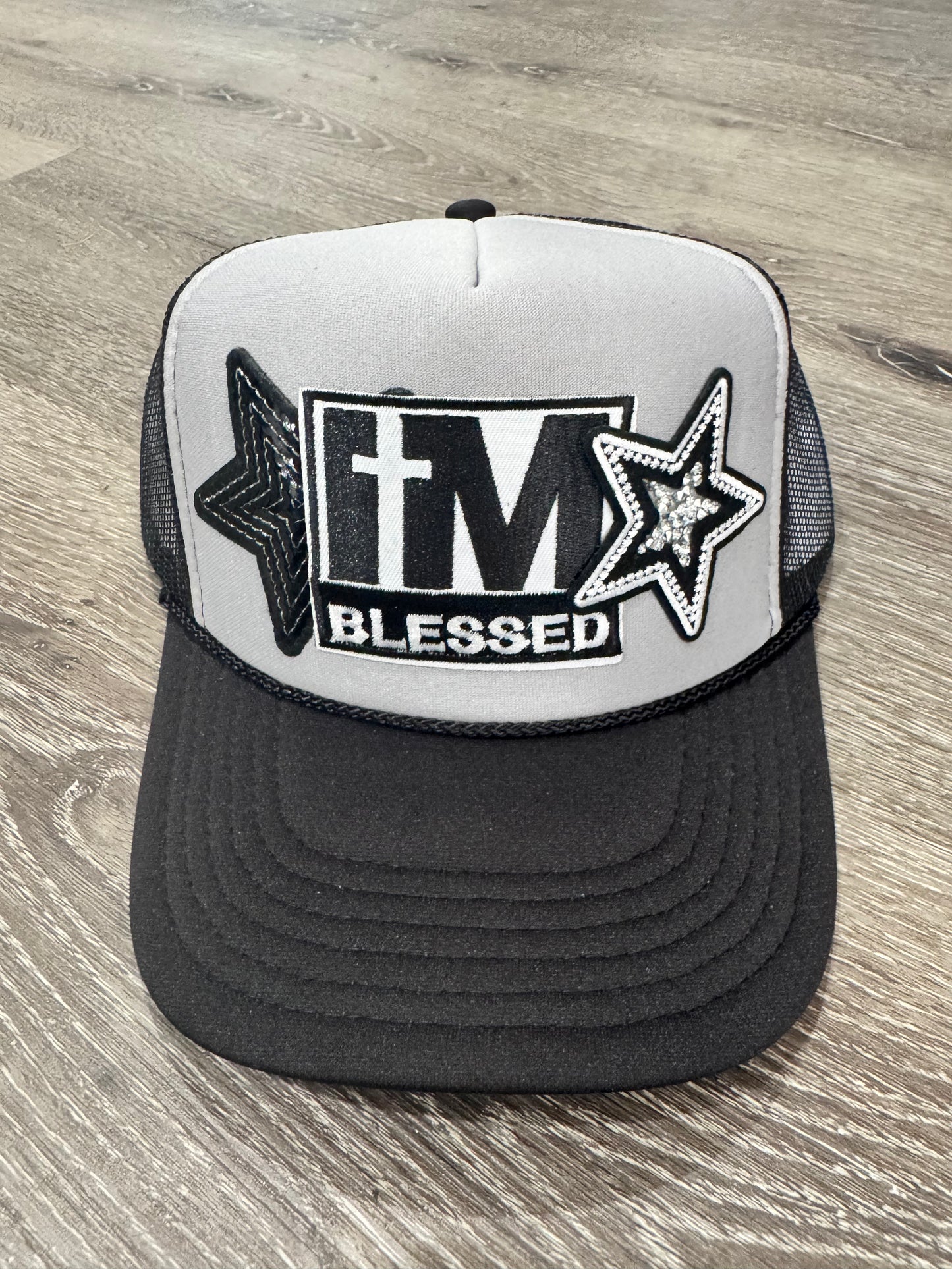 I’m Blessed Cross Black & Grey Trucker Hat