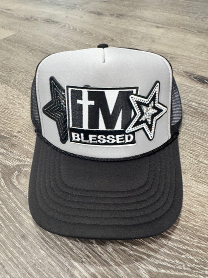 I’m Blessed Cross Black & Grey Trucker Hat