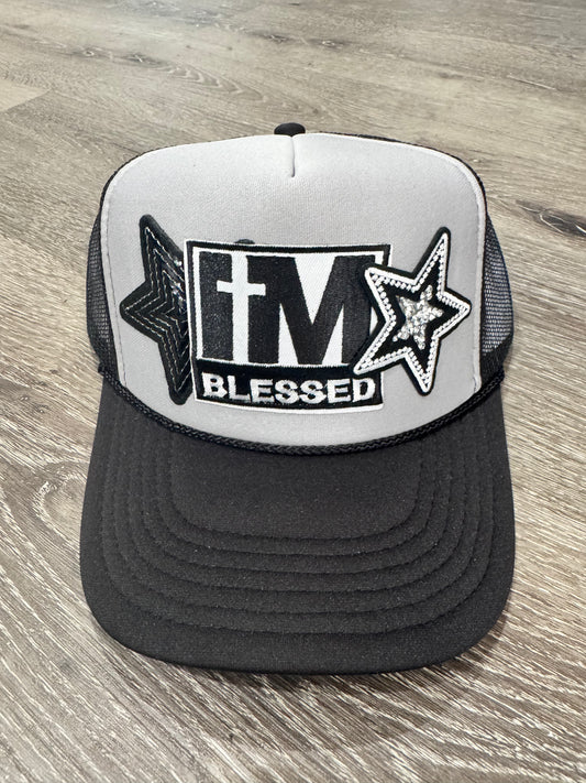 I’m Blessed Cross Black & Grey Trucker Hat