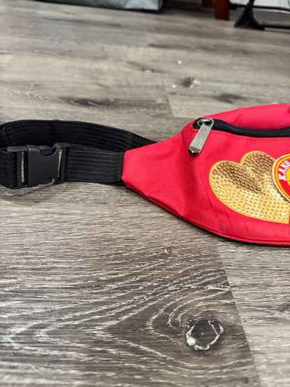 Kansas City Chiefs Hearts Canvas Fanny Pack Bag