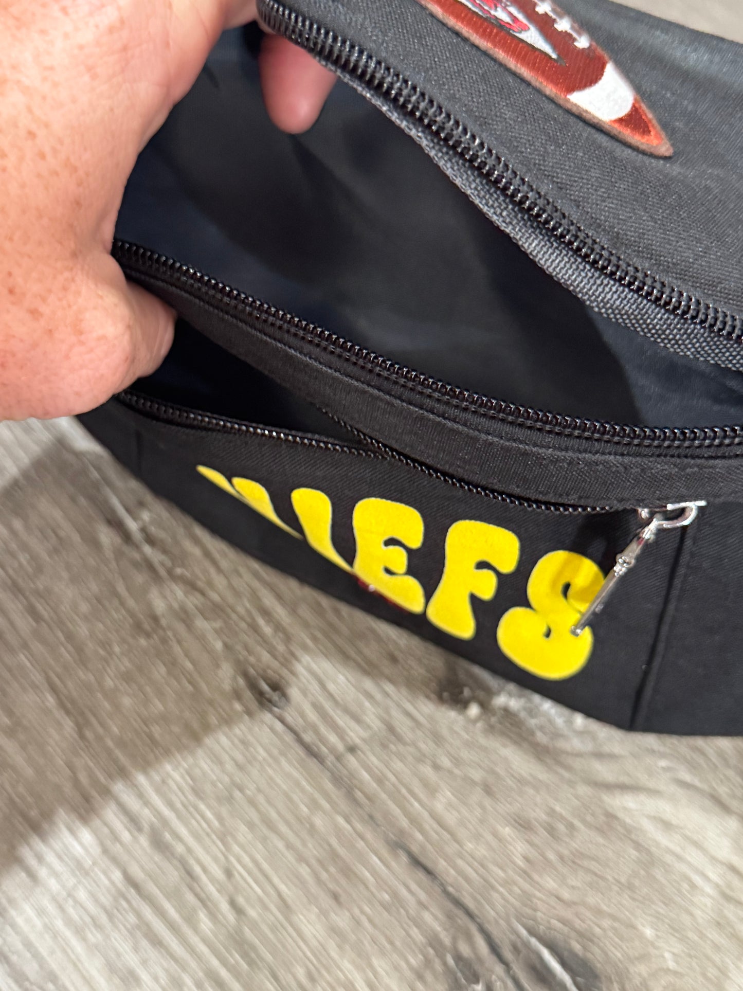 KC Chiefs Black Canvas Fanny Pack Bag