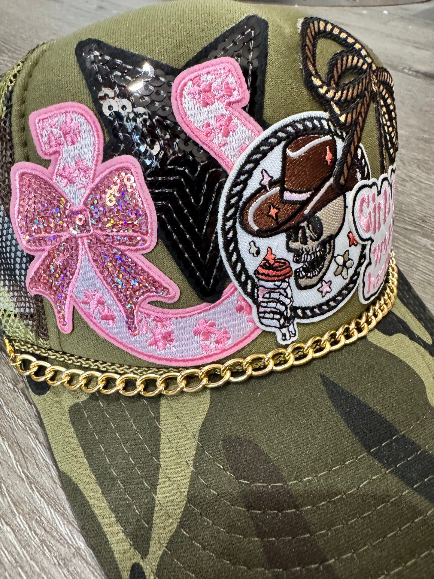Girls Just Want to Have Fun Cowgirl Patch Trucker Hat