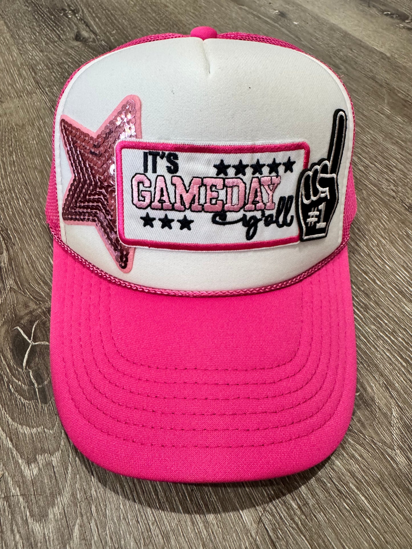 It’s Gameday Y’all Breast Cancer Awareness Pink & White Trucker Hat