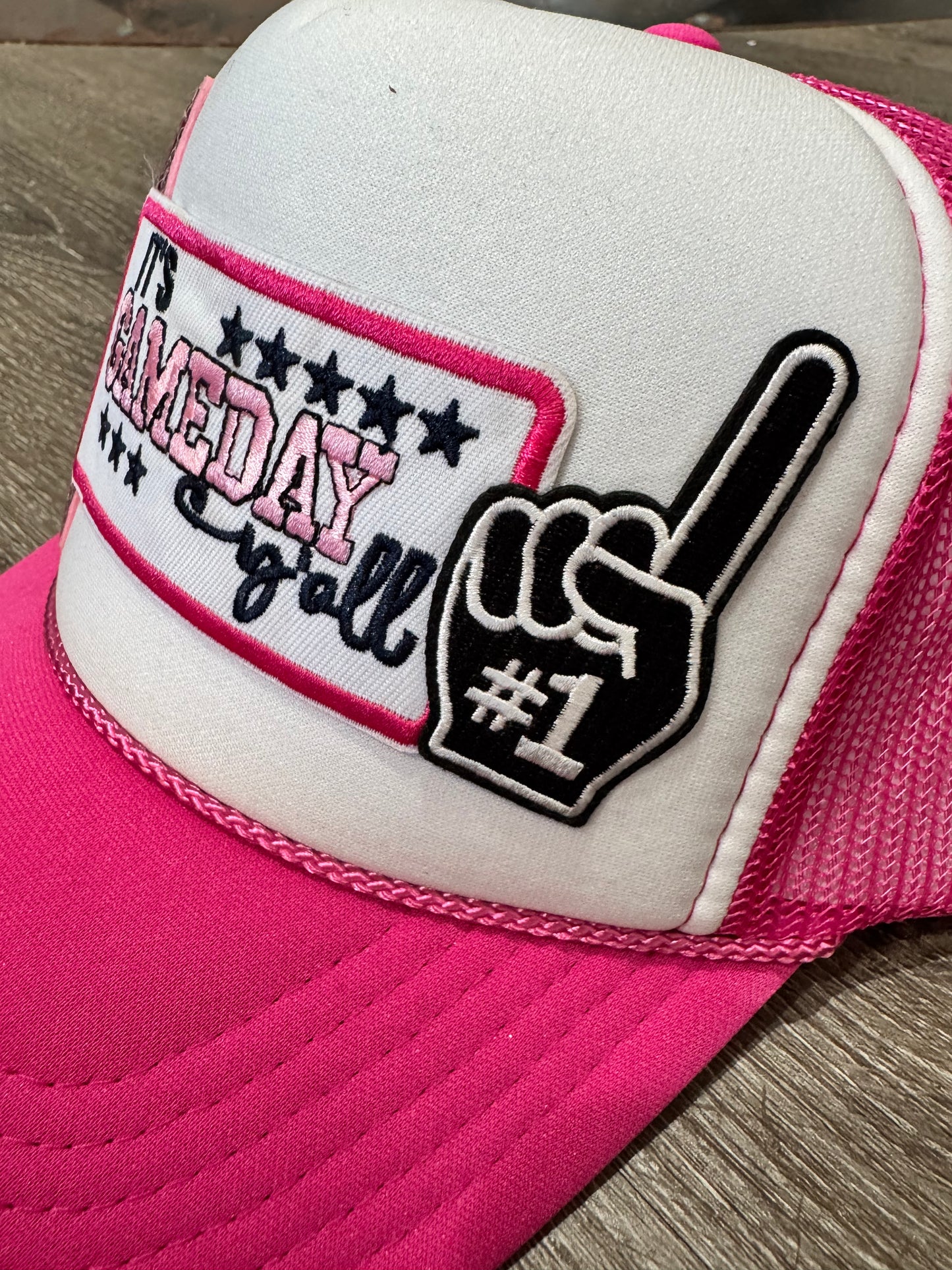 It’s Gameday Y’all Breast Cancer Awareness Pink & White Trucker Hat