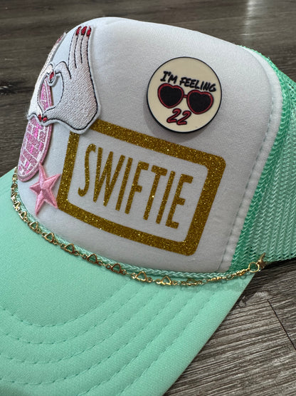 Swiftie Vibes Disco Mint Green Trucker Hat