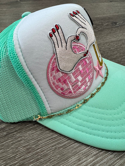 Swiftie Vibes Disco Mint Green Trucker Hat