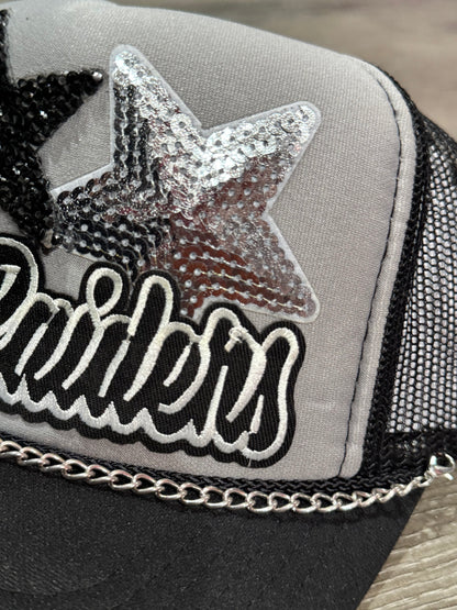 Raiders Lightening Bolt Football Trucker Hat