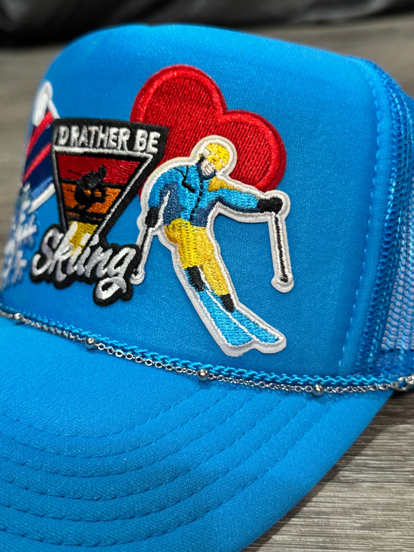 I’d Rather Be Skiing Snow Skiing Trucker Hat