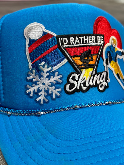 I’d Rather Be Skiing Snow Skiing Trucker Hat