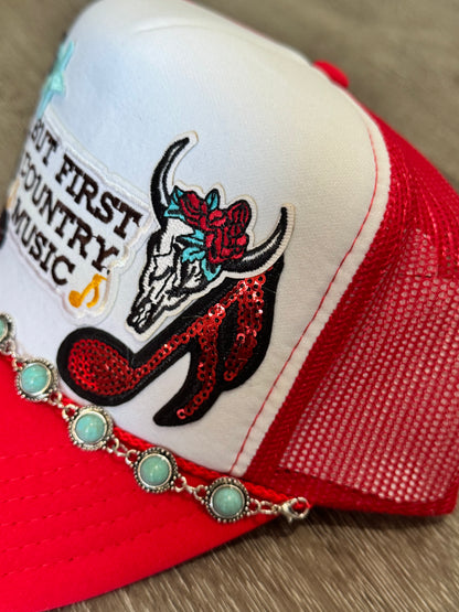 But First- Country Music Western Trucker Hat
