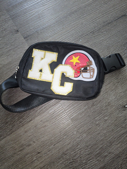 KC Chenille Letters Helmet Crossbody Bag