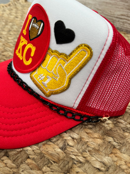 I Love KC Breast Cancer Awareness Trucker Hat