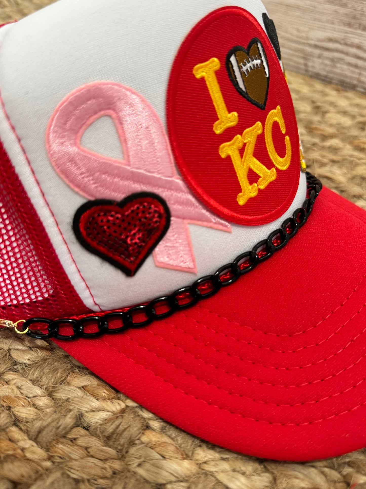 I Love KC Breast Cancer Awareness Trucker Hat