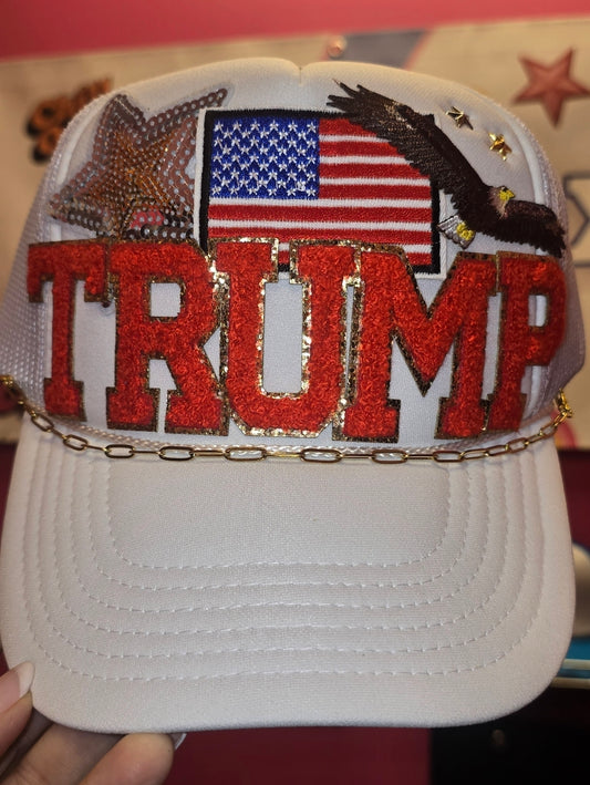 Trump White Eagle Trucker