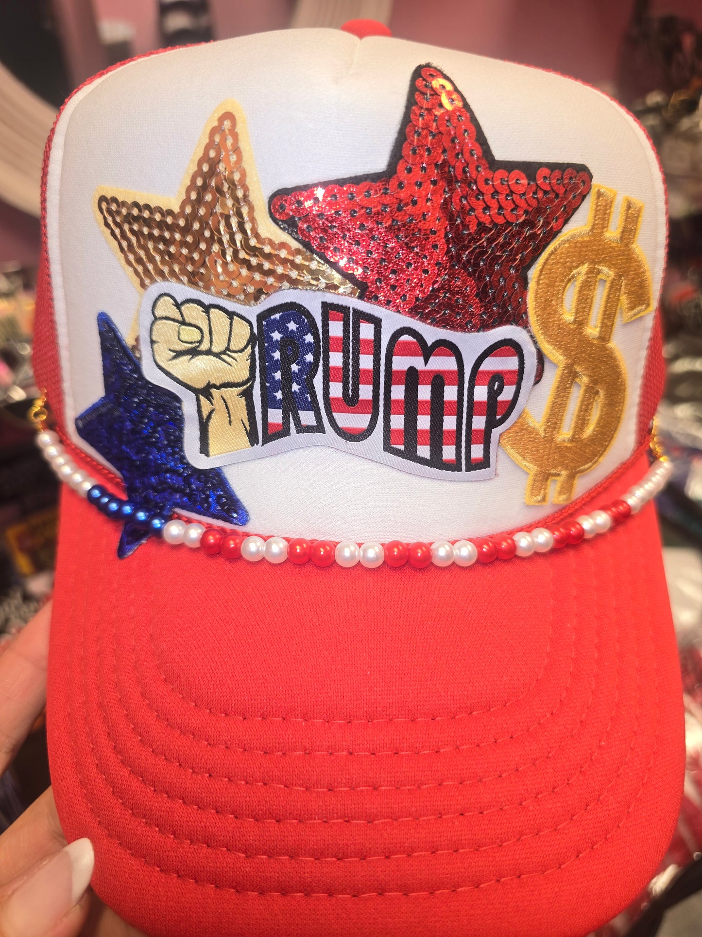 Trump Red/Wht Fist Trucker