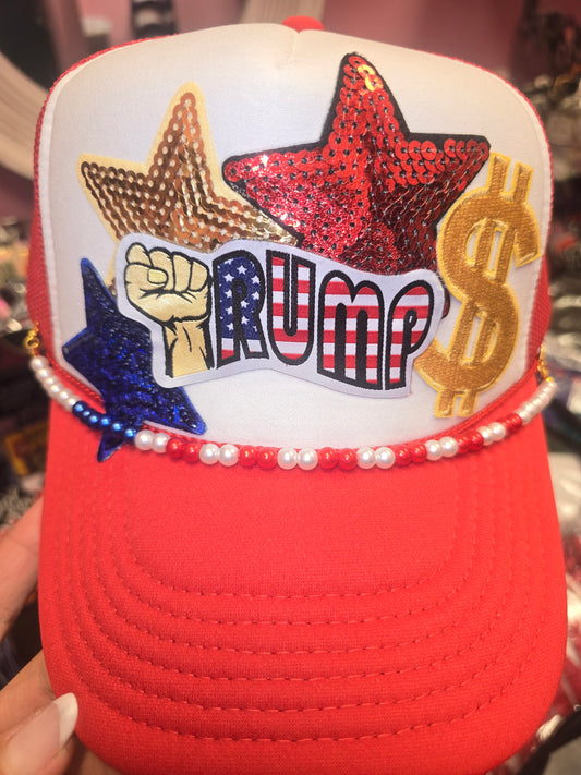 Trump Red/Wht Fist Trucker