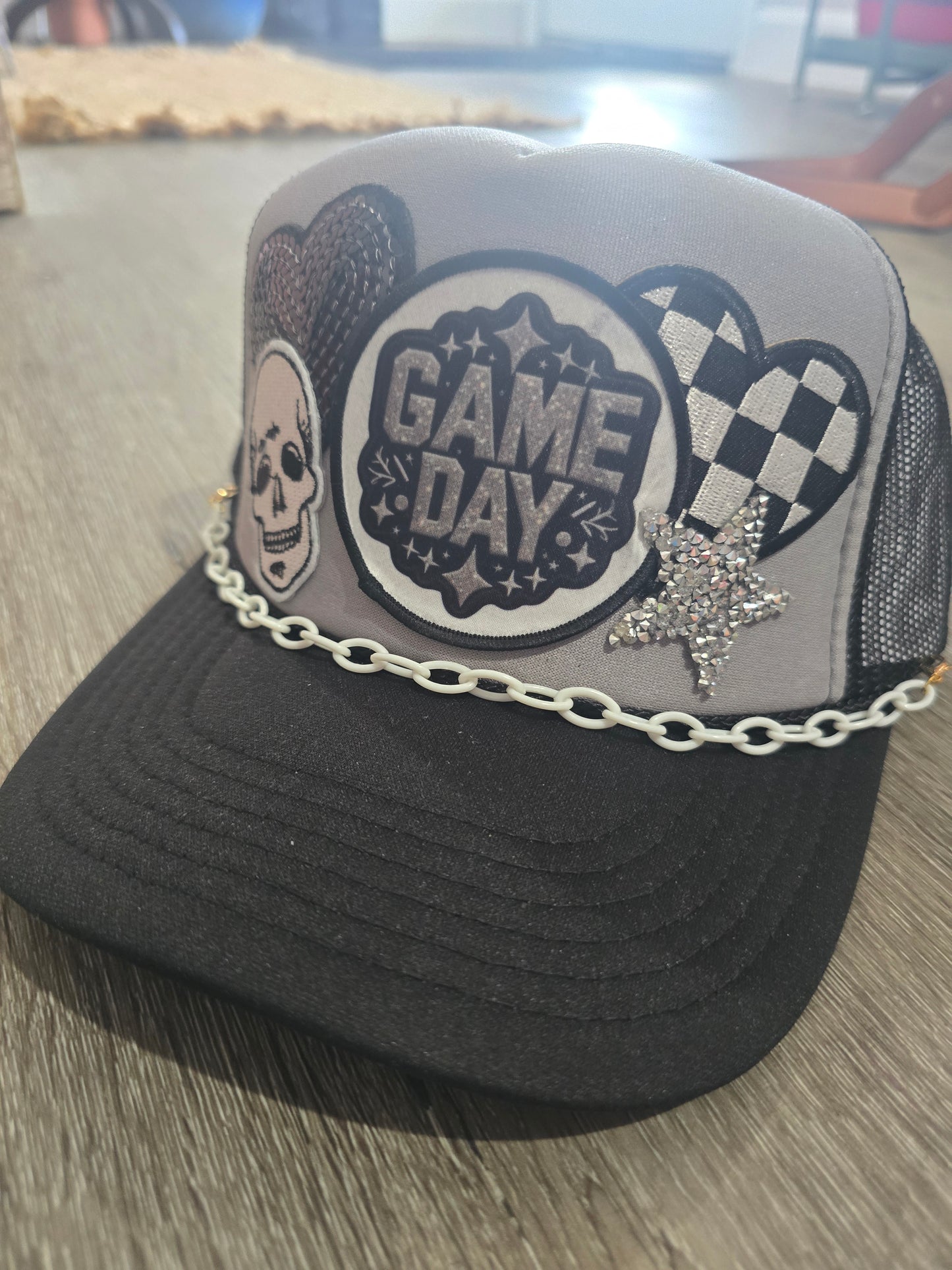 Raiders Game Day Black & Silver Trucker Hat