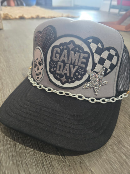 Raiders Game Day Black & Silver Trucker Hat
