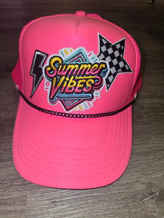 Summer Vibes Hot Pink Trucker Hat