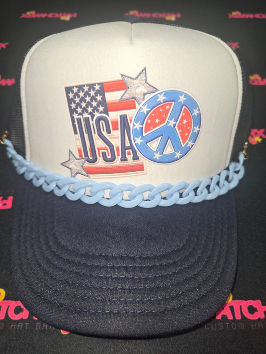 USA Peace Trucker Hat