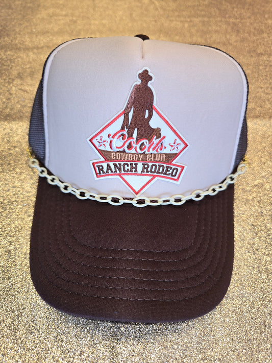 Coors Cowboy Club Ranch Rodeo Trucker Hat with Chain