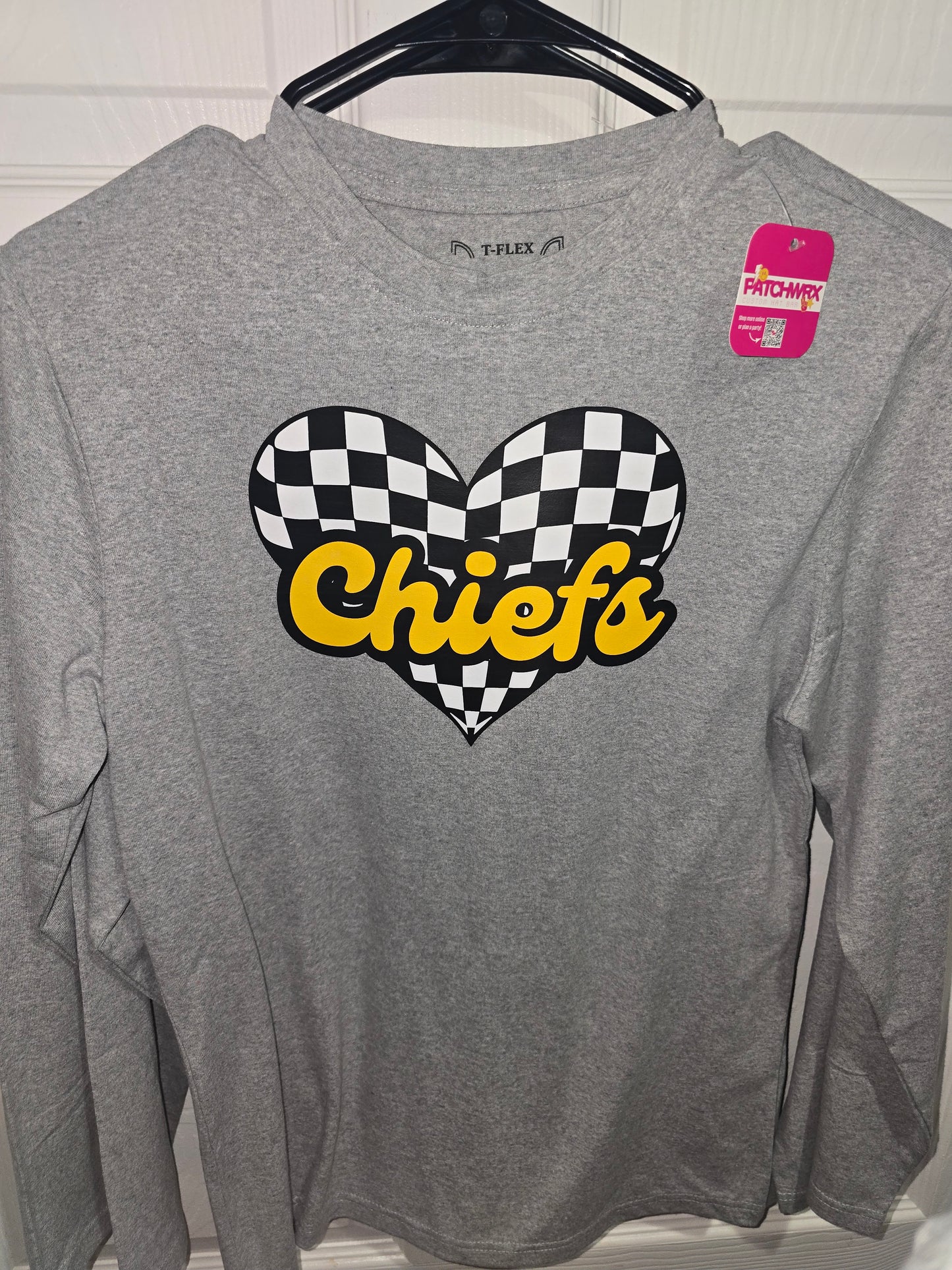 Chiefs checkered Heart TShirts