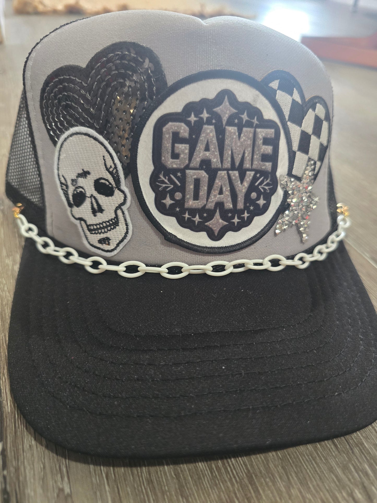 Raiders Game Day Black & Silver Trucker Hat
